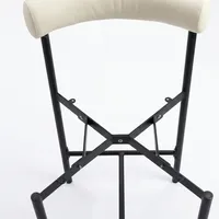 Tabouret de bar moderne, durable et léger en cuir, avec structure en métal noir, chaise de comptoir rembourrée pour cuisine, café, restaurant, bar à domicile