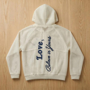 Custom Summer Y2K Mesh Zipper Hoodie 3D Air Mesh Breathable Streetwear Jacket Lightweight <b>Fishnet</b> Naimat Abbas Industries - Product Image 4