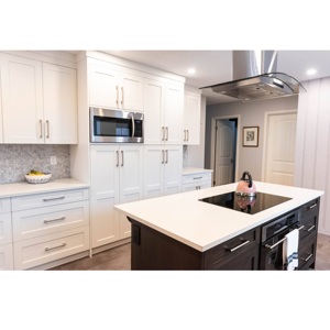 ชุดผนังแบบ Slab Base และ Crown Molding ราคาขายส่ง CANA ตู้ครัวสั่งทำสีขาวพร้อมเคาน์เตอร์หินแกรนิต - Product Image 6