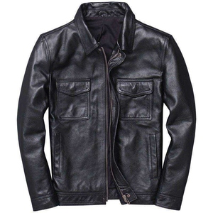 Men's Vintage Biker PU Leather Grain Textured Turtleneck Collar Retro Motorcycle Style Casual Winter Zipper OEM Service Coat - Product Image 4