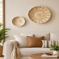 Panier suspendu décoratif mural en rotin, osier et jonc de mer, nouveau design, prix d'usine, idée cadeau de pendaison de crémaillère, articles écologiques