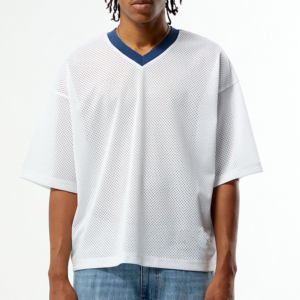 เสื้อฟุตบอลอเมริกันทรงโอเวอร์ไซส์ แห้งเร็ว สีเรโทร ระบายอากาศได้ดี ผลิตจากโพลีเอสเตอร์ พร้อมผ้าตาข่าย แบบครอป ไซส์พลัส สำหรับทีม - Product Image 2