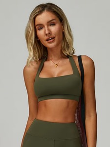 Female <b>Open</b> Back Halter Gym <b>Bra</b> High Elasticity Matte Workout Tank Wide Underband Training Active Wear Manufacturing - Product Image 5
