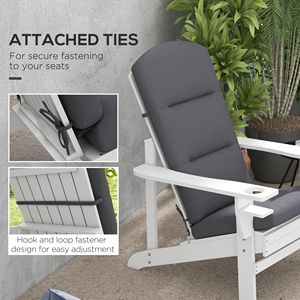 Juego de Cojines Grises para Silla Adirondack con Lazos, Cojines para Exteriores para Soporte de Asiento y Espalda - Product Image 6