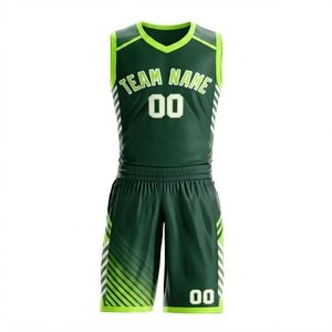 Maillot et short de basketball 100 % polyester à séchage rapide, taille élastique, personnalisable, best-seller, design réversible - Product Image 1