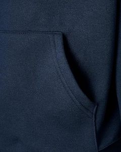 <b>Women's</b> <b>Navy</b> Blue Cropped <b>Hoodie</b> Zip-Up Sweatshirt Regular Sleeve Solid Color Knitted Cotton Autumn Wear - Product Image 5