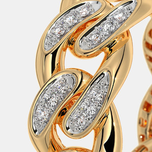Anillo de Oro Amarillo con Diamantes Redondos Entrelazados - Product Image 4