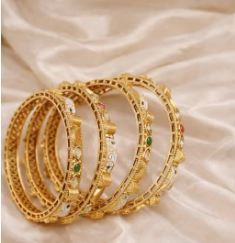 Ensemble de bracelets en laiton plaqué or avec motif floral, cristaux, bijoux tendance pour femmes pour les occasions de fête, perles - Product Image 3