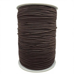Cordón Elástico Trenzado Redondo Marrón, 100% Poliéster, para Prendas - Product Image 1