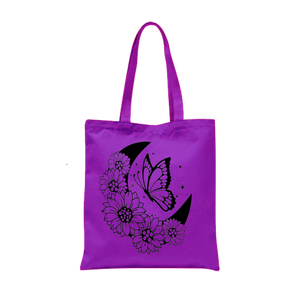 100% Bolsas laterales de compras de algodón orgánico respetuosas con el medio ambiente lona reutilizable manejada bonita Impresión de logotipo de moda promocional personalizado - Product Image 1
