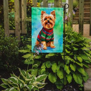 Yorkshire Terrier Yorkie Bandera de jardín de Navidad Buzón decorativo multicolor Bandera de patio Banner para ilustraciones de patio y camas de flores - Product Image 2
