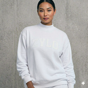 Sweat-shirt à col montant oversize en molleton de coton, chaud, pour l'hiver, style streetwear décontracté, tendance - Product Image 1