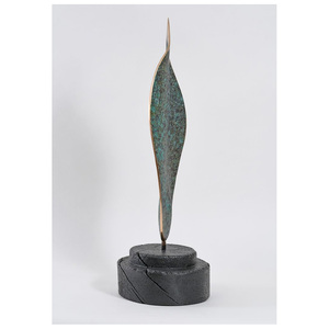 Sculpture en ruban d'aluminium abstrait de luxe, design Art Déco, art métallique artisanal écologique pour la décoration intérieure moderne, noir - Product Image 5