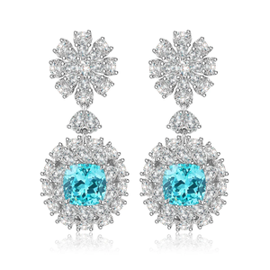 Women's White Gold Round Cut Fancy <b>Blue</b> Diamond <b>Earrings</b> IGI Certified Luxury <b>Studs</b> - Product Image 3
