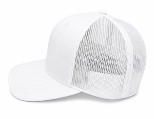 Casquette Trucker Blanche Structurée à 6 Panneaux, Profil Moyen, en Maille, avec Logo Intérieur Réglable, Visière Légèrement Courbée, Fermeture Snapback - Product Image 5
