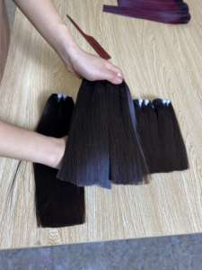 Vente en gros, cuticule vierge russe, cheveux humains Remy, lisses, blonds, 100% - Product Image 2