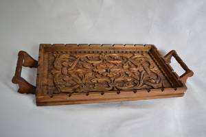 Ensemble de plateaux en bois de noyer, plateau de table basse rectangulaire moderne et accessoires de vaisselle de cuisine en bois - Product Image 4