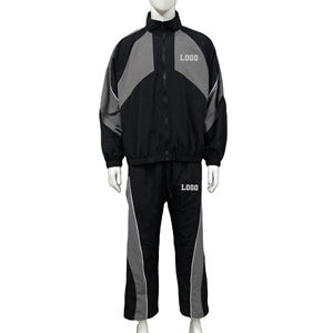 Ensemble de survêtement en nylon personnalisé pour homme, grande taille, streetwear, hiver, haute qualité, 2 pièces, coupe ample, coupe-vent léger - Product Image 1
