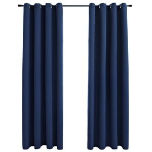 Blu Navy 54 "x 63" tende oscuranti tessuto con anelli Set 2 pezzi - Product Image 2