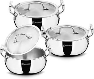 Olla de Cocina Multifuncional de Acero Inoxidable, Olla Antiadherente con Tapa, Olla Profunda para Sopa, Utensilios de Cocina Duraderos Resistentes al Calor - Product Image 1