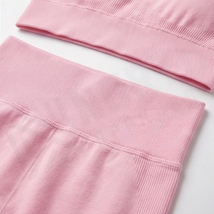 <b>Low</b> Moq Custom Material Yoga Set Made Workout New Arrival For Women Athletic Seamless Clothing Gym Activewear Tracksuits - Product Image 5