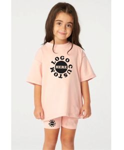 Custom Girls Oversized T shirt + Shorts Sets New Boys Girls Shorts Sets <b>Toddler</b> Comfortable Summer Wear for Kids Plus Size Sets - Product Image 6
