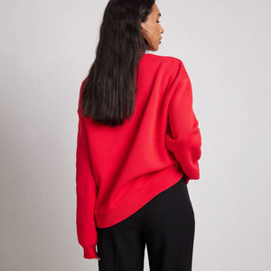 Sudadera Oversize para Mujer, 100% Algodón, con Logo Personalizado, Cuello Redondo, Estilo Urbano, Sudadera Blanca al por Mayor, Sudadera Personalizada para Mujer - Product Image 3