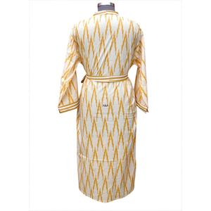 Robe indienne pour femme, 100% coton, à séchage rapide et respirante, col en V, manches trois quarts, avec ceinture, à motifs floraux imprimés à la main - Product Image 6