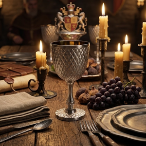 Luxury Brass <b>Goblet</b> Set | Antique Style Decorative Chalice | Handmade Royal Table Decor Cup for Home Display & Gifting Set - Product Image 3