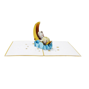 Tarjeta Pop-up de Oso de Peluche Durmiente, Estilo Amoroso, Impresión Offset, Arte en Papel Hecho a Mano, Diseño Personalizado, Vietnam Hanói, Éxito de Ventas de Navidad - Product Image 4
