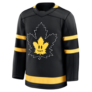 Maillot de hockey sur glace noir uni à col en V, coupe classique, nouveau style, sublimation personnalisée, séchage rapide, polyester/nylon, unisexe - Product Image 5