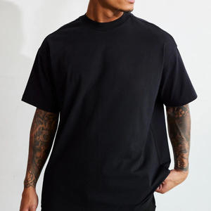 T-shirts surdimensionnés de couleur unie pour hommes, tendance, vente en gros, 100% coton - Product Image 5