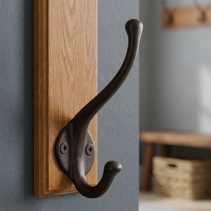 Vintage Cast Iron Flower Wall <b>Hook</b> Handcrafted Beads Art Design Wall Mounted Self-adhesive <b>Coat</b> Hat Hanger <b>Decorative</b> Storage - Product Image 1