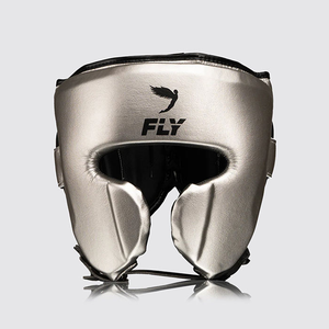 Shiny Real Leather <b>Head</b> Gear Custom Made Logo Fly Protective <b>Head</b> Guard High Quality OEM Designs Professional Fight <b>Head</b> Guards - Product Image 1