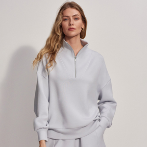 Meilleure Vente 2026 – Sweat-shirts Femme Grande Taille en Molleton 100% Coton à Col Montant et Demi-Zip, Coupe Ample, Manches Longues, Style Urbain - Product Image 6