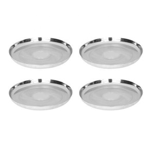 Borde de placa de cargador de acero pulido con espejo moderno con patrones Otros estilos disponibles Mesa de comedor Decoración DE BODA Artesanía de metal - Product Image 6