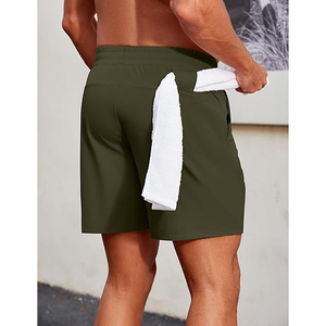 Pantalones Cortos Deportivos para Hombre, Color Verde Oliva, Antiarrugas, de Poliéster, Secado Rápido, con Bolsillos Laterales, Ligeros, para Entrenamiento - Product Image 2