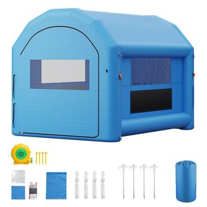 Cabine de peinture gonflable portable 13x10x9 pieds avec souffleur 750W et grand filtre en coton, design de toit arqué - Product Image 1