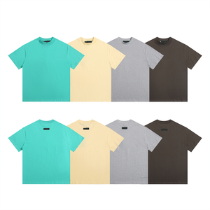 T-shirt à manches courtes pour homme, 100% coton, uni, col rond, coupe classique, couleur unie, respirant, jersey tricoté décontracté - Product Image 2