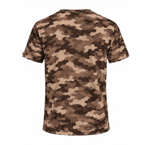 Camiseta Deportiva de Camuflaje Marrón para Hombre, Manga Corta, Cuello Redondo, Estampado de Camuflaje, para Entrenamiento al Aire Libre, Fitness, Ejercicio, Rendimiento Deportivo - Product Image 2