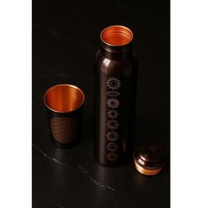 Botella de Agua Metálica con Diseño Floral, Tapa de Cobre y Juego de Tazas a Juego para Viaje - Product Image 5