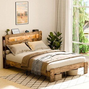 Cadre de lit king size en bois massif, sculpté à la main, de qualité supérieure, luxueux et fait main, avec pied de lit, meilleur mobilier de chambre en bois. - Product Image 3