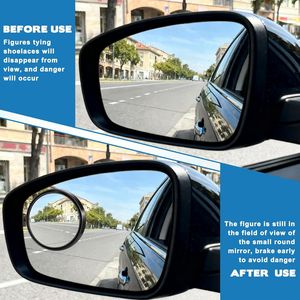 2 Pezzi Specchietti Retrovisori Convessi per Punti Ciechi da 2 Pollici, Regolabili a 360 Gradi, Grandangolari per Auto - Product Image 2