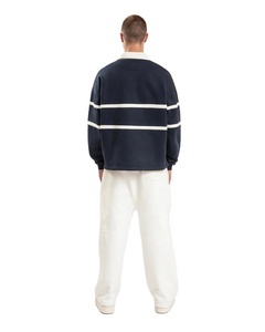 Polo en Coton Lourd 450 GSM, Coupe Oversize, Manches Longues, Épaules Tombantes, Broderie Classique, Logo Personnalisé, Couleur Unie avec Fermeture Éclair - Product Image 5