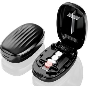 Divisore di pillole piccolo 1/2 1/4, tagliapillole preciso per mezze pillole e quarti, custodia per vitamine e pillole minuscole - Product Image 1