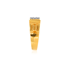 Anillo de Diamantes Cuadrado para Hombre en Oro Amarillo de 18K con Diseño de Hombro de Corte Abierto, Anillo de Boda de Lujo, Regalo de Aniversario - Product Image 4