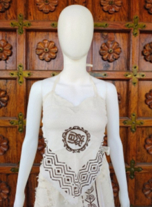 Top Corto Casual Bohemio para Mujer, Bordado, de Algodón Tejido, Cuello Halter en V, Espalda Descubierta, Colores Personalizados ODM, Todas las Temporadas - Product Image 2