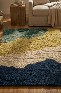 Premium Hand Tufted Non-Slip Modern Abstract Wool Medium Pile Plush Textured Area Rug Silicone Backing for Living Room Bedroom - Product Image 4