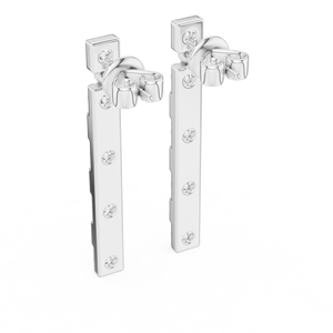 Ensemble UNIQUE DANGLERS en or blanc 18 carats avec diamants de laboratoire certifiés IGI, plaqué rhodium, luxe, pierres latérales 1,1 carat, pour un usage quotidien, glamour - Product Image 3