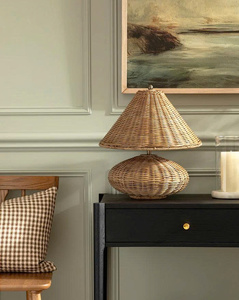 Elegant Rattan Table Lamp Stylish <b>Lighting</b> Decor For Living Room And Bedroom Natural Handmade Lamp For Cozy Home Styling - Product Image 3
